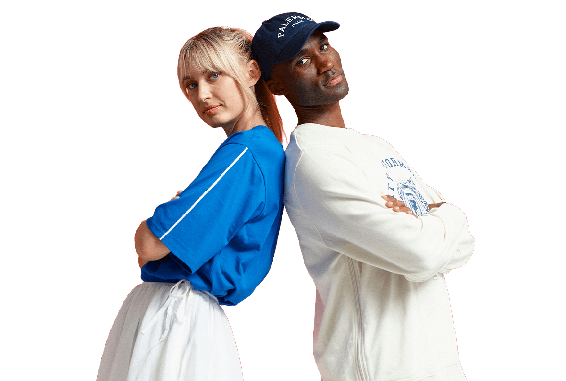 Fashion promotion featuring a woman in stylish pink fuzzy jacket