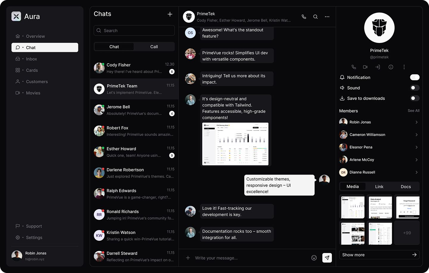 DitEtenWe app — donker thema weekmenu overzicht